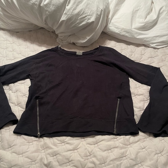 CALIA by Carrie Underwood Black Sweatshirt with Zipper Accents - Picture 1 of 3